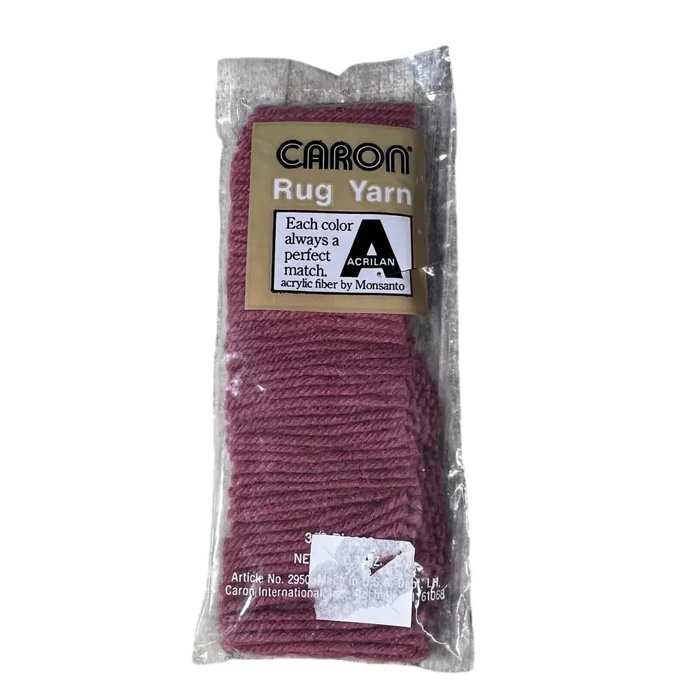 CARON Vintage Rug Yarn Raspberry 0119 Lot 10 Packs Acrilan Acrylic 320 Pieces
